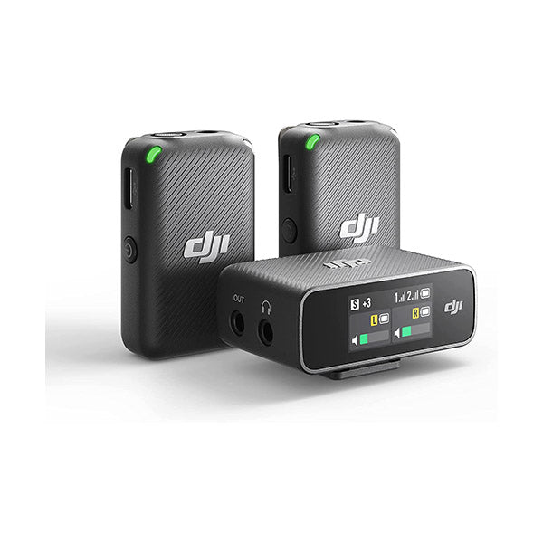 DJI Mic (2 TX + 1 RX + Charging Case), Wireless Lavalier Microphone, 250m (820 ft.) Range, 15-Hour Battery, Noise Cancellation, Wireless Microphone for PC, iPhone, Android, Record Interviews, Vlogs