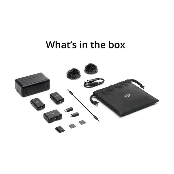 DJI Mic (2 TX + 1 RX + Charging Case), Wireless Lavalier Microphone, 250m (820 ft.) Range, 15-Hour Battery, Noise Cancellation, Wireless Microphone for PC, iPhone, Android, Record Interviews, Vlogs
