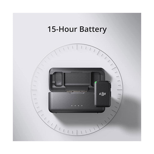 DJI Mic (2 TX + 1 RX + Charging Case), Wireless Lavalier Microphone, 250m (820 ft.) Range, 15-Hour Battery, Noise Cancellation, Wireless Microphone for PC, iPhone, Android, Record Interviews, Vlogs