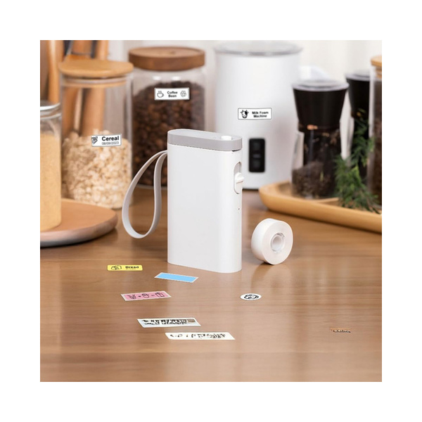 Green Lion Snap Label Thermal Printer 14mm Width, Gas Paper, 160+ Customizable Templates, Strong Adhesive Labels, High Resolution 203 DPI, Mini Label Maker Machine, Portable Bluetooth Sticker Labeler