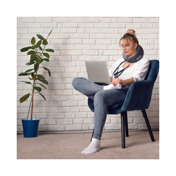 Green Lion Ergonomic Pillow with Neck Massager Function, GN29ERNECKGY