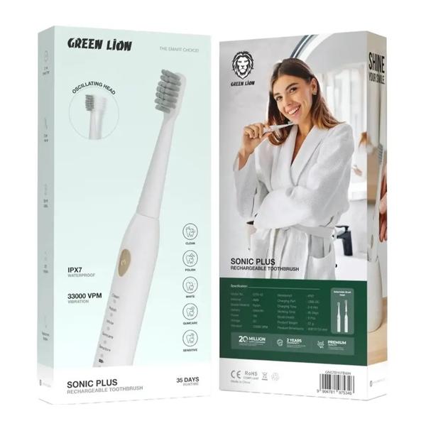 Green Lion Sonic Plus Rechargeable Toothbrush, GTB-15