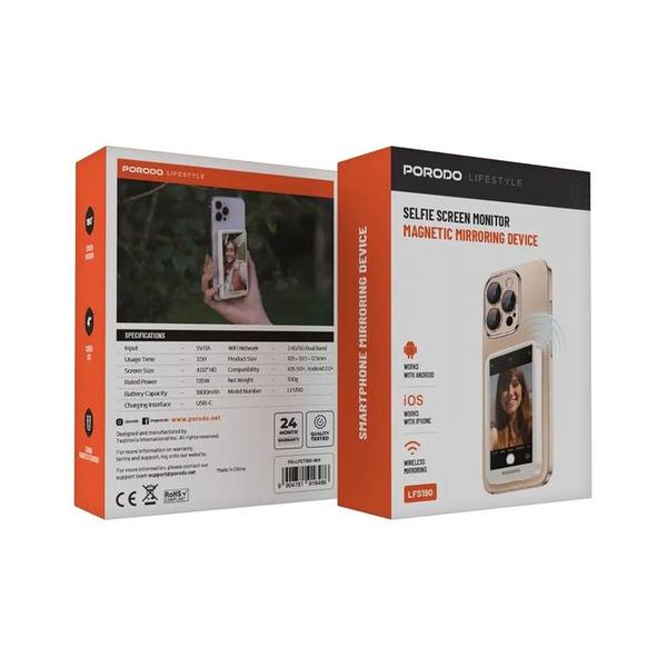 Porodo Lifestyle Selfie Screen Monitor Magnetic Mirroring Device