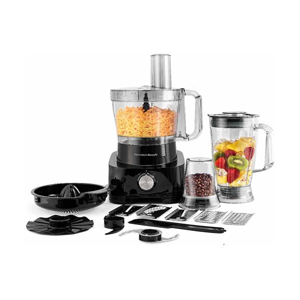 Hamilton Beach Food Processor 1000W, 3.5L Bowl and 11 Attachments - Blender, Citrus Juicer, Grinder Mill, Chopper, and More to Knead the Dough - FP1012-ME