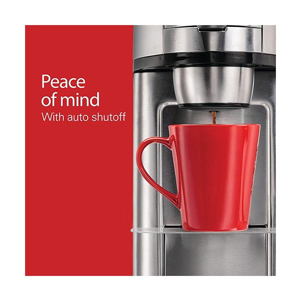 Hamilton Beach Scoop Single Serve Coffee Maker, Unique Heater for Hotter Faster Better Taste, Simple Scoop Place Brew, 1400 Watts - 49981-SAU