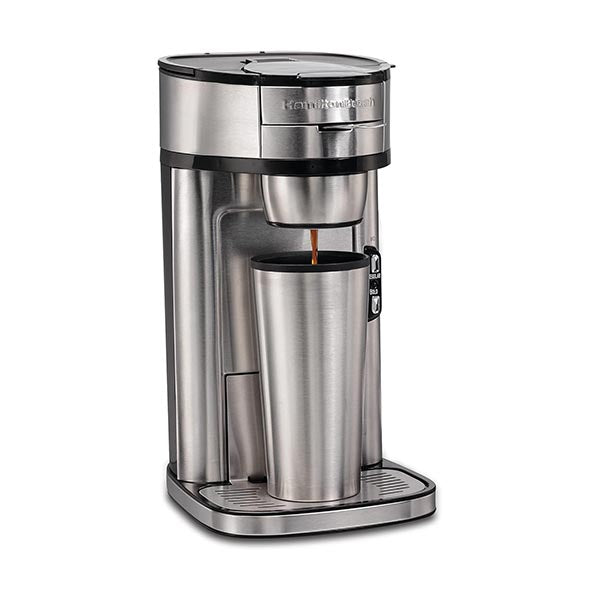 Hamilton Beach Scoop Single Serve Coffee Maker, Unique Heater for Hotter Faster Better Taste, Simple Scoop Place Brew, 1400 Watts - 49981-SAU