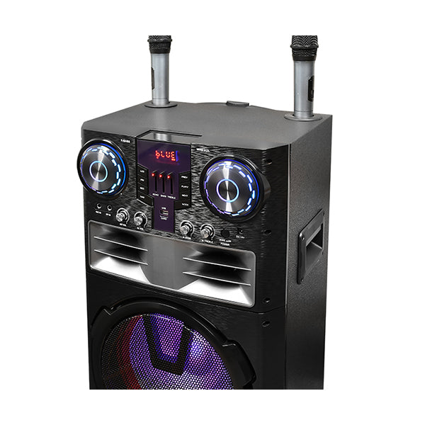 TECNOLUX Bluetooth Karaoke Speaker 12 Inches + 3'' Tweeter x 2 With 2 Wireless MicrophonesTS12Q8