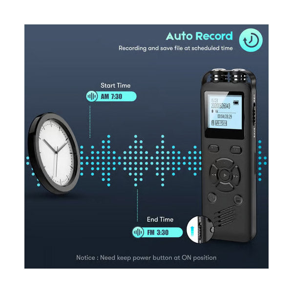 TECNOLUX Mini Digital  Voice Recorder L69, Professional Recording Chip Dual Microphone
