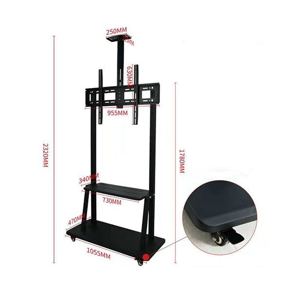 Hay-tech, TVC5 TV Mobile Cart Floor Stand For 40″-100″