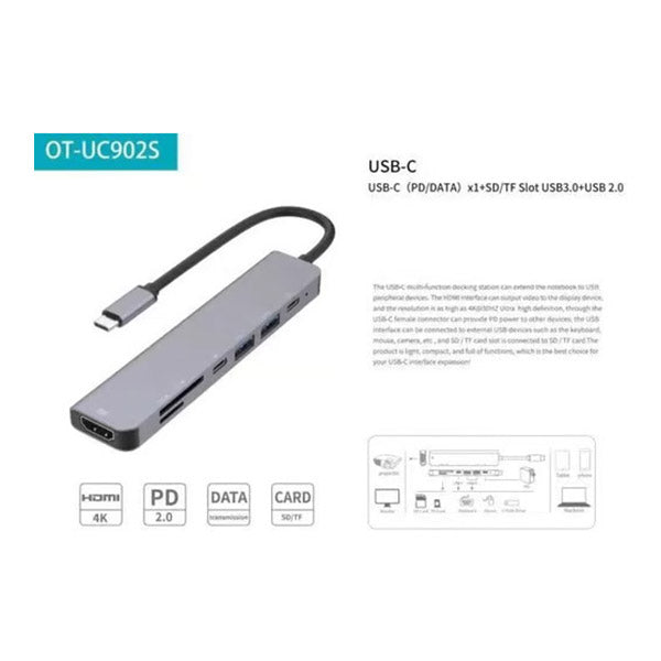 Hay-tech USB-C To HDTV Multifunction Adapter 7 in 1