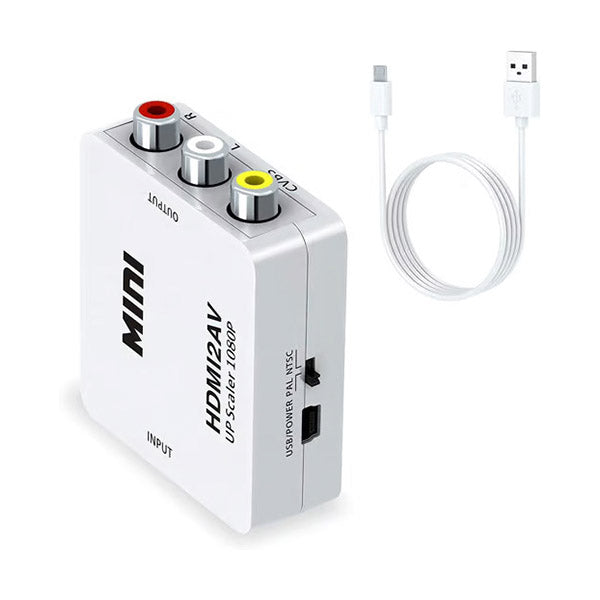 HDMI to AV 3RCA Video Audio Converter Adapter Supporting PAL/NTSC with USB Charge Cable - CB36