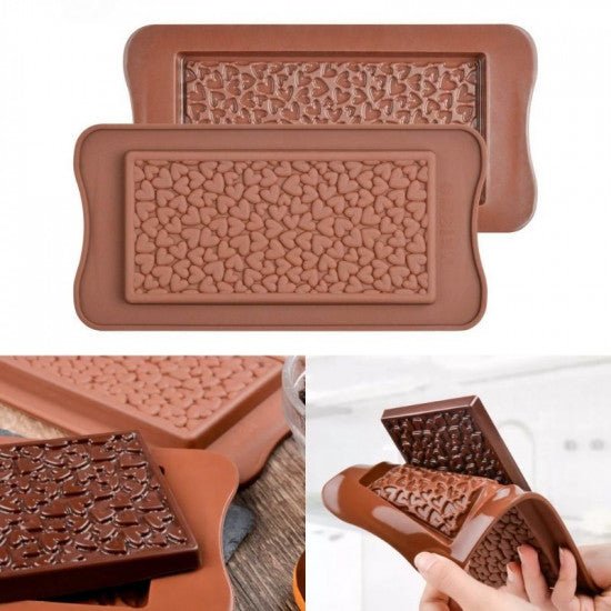 Hearts Chocolate Bar Silicone Mould