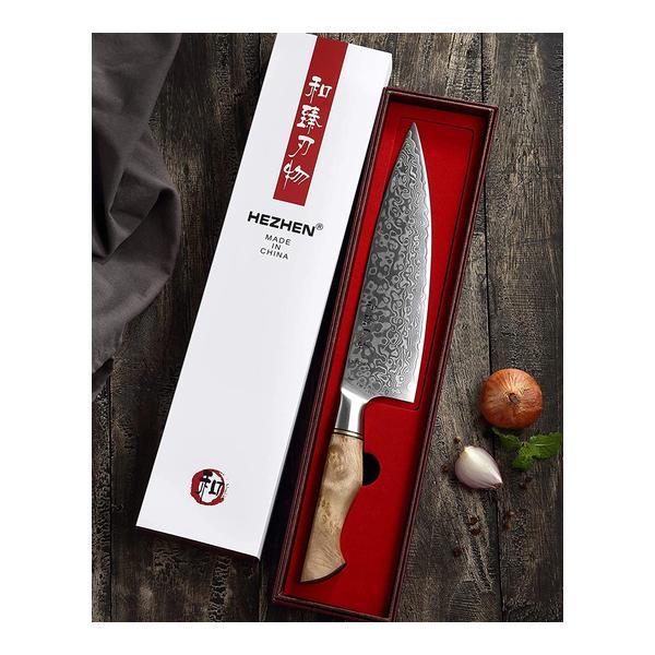 HEZHEN Damascus Chef Knife 67 Layers Master Series 8.3-inch Kitchen Knife Tools Accessories Chef Knives