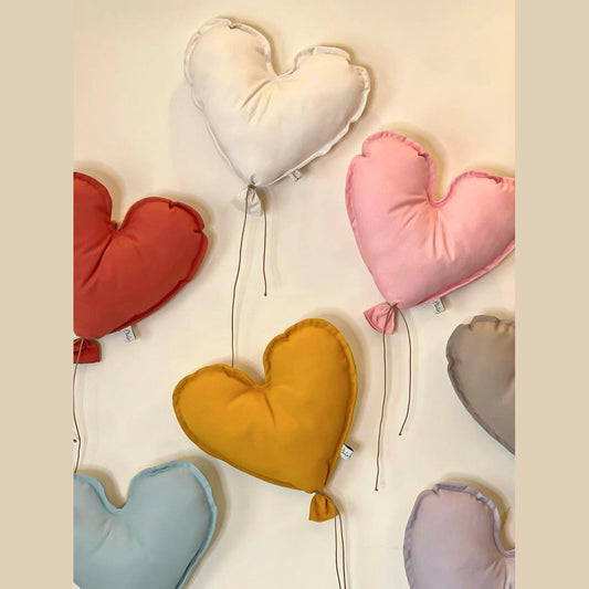 Blue Heart-Shaped Balloon Pillow