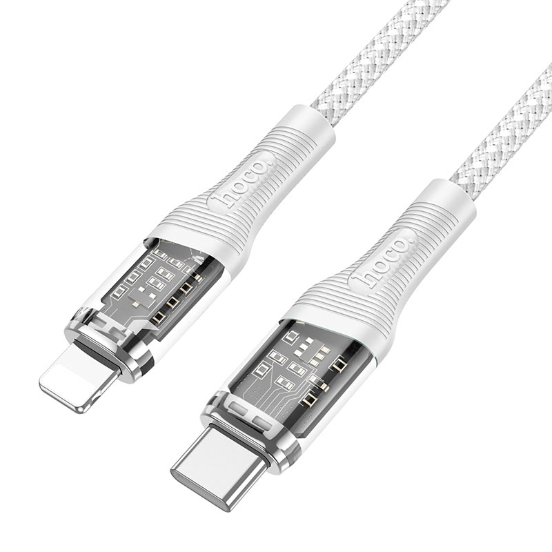 Hoco 20W Transparent Braided USB-C to Lightning Cable U111