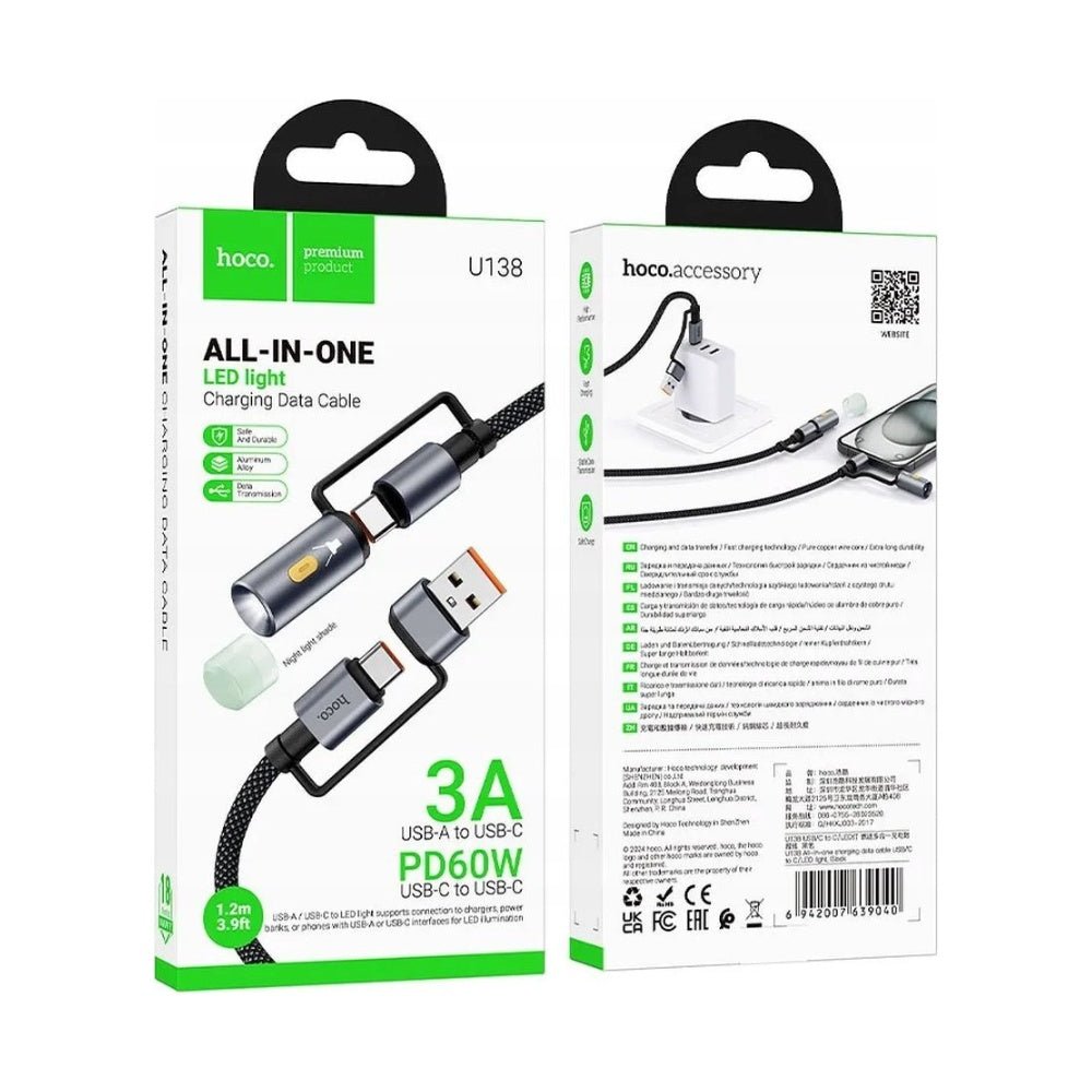 Hoco All in One Charging Cable USB-C with Led Light U138