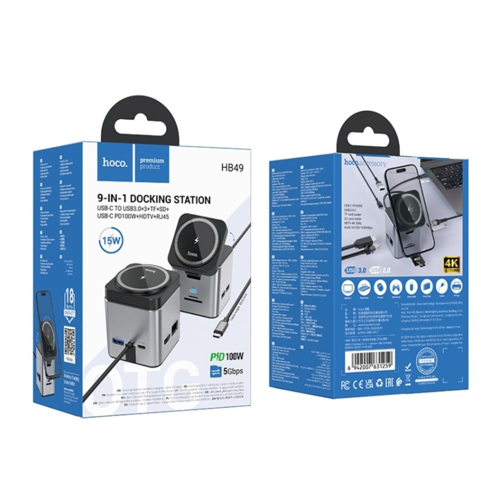 Hoco HB49 9-in-1 Docking Station 100W HDMI Ethernet