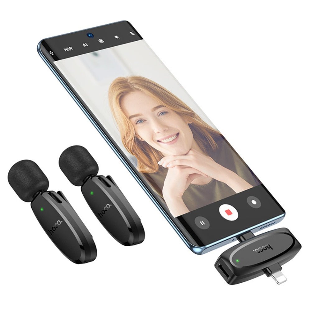 Hoco L15 Dual Wireless Microphone Clip-ON Lightning and USB-C