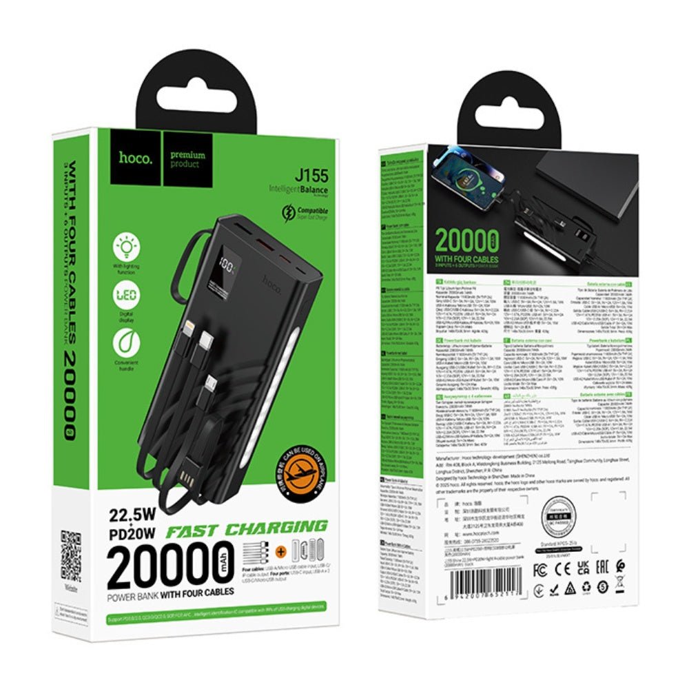 Hoco Power Bank 20000mAh with Cables