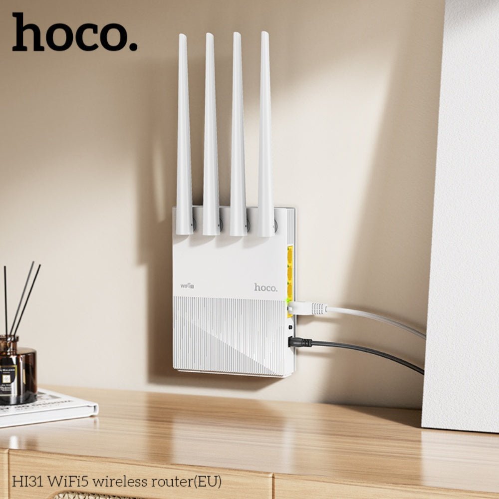 Hoco Wireless Router Wifi5 4 Antennas 2.4GHz HI31