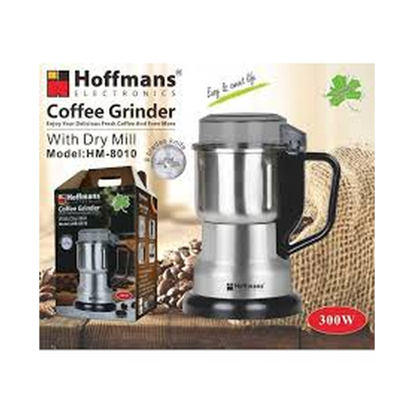 Hoffmans HM-8010 Dry Mill Grinder 300W High Power 8 Blade System Stainless Steel Body for Coffee Bean