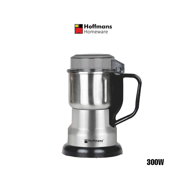 Hoffmans HM-8010 Dry Mill Grinder 300W High Power 8 Blade System Stainless Steel Body for Coffee Bean