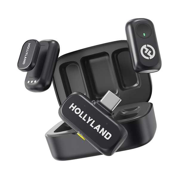 Hollyland LARK A1 DUO Type-C Version Wireless Microphone for iPhone & Android, Pure Sound, 3-Level Intelligent Noise Cancellation, Magnetic Mini Microphone for Vlogging, YouTube, Podcast, TikTok