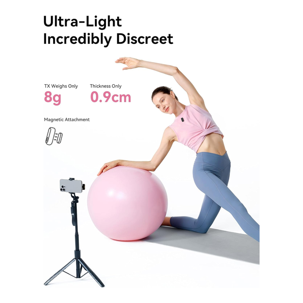 Hollyland LARK A1 DUO Type-C Version Wireless Microphone for iPhone & Android, Pure Sound, 3-Level Intelligent Noise Cancellation, Magnetic Mini Microphone for Vlogging, YouTube, Podcast, TikTok