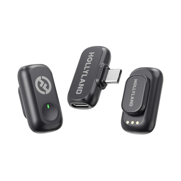 Hollyland Lark A1 Wireless Microphone for iPhone & Android, 48kHz/24-bit Studio Audio, 3-Level Noise Cancellation, 200m Range, Magnetic Mini Mic for Video Recording & Live Streaming (2TX + USB-C RX)