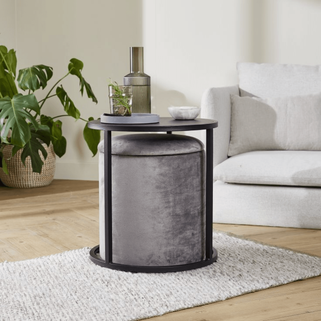 HOME CREATION Side Table With Stool