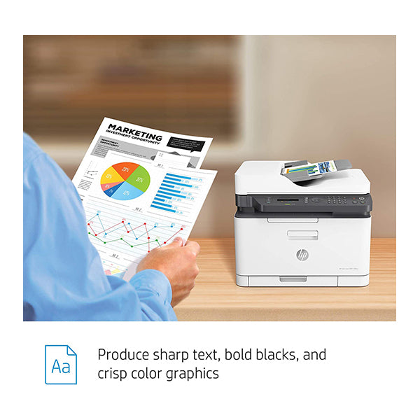 HP Color Laser 179fnw Wireless All in One Laser Printer with Mobile Printing & Built-in Ethernet, Works with Alexa, 4ZB97A