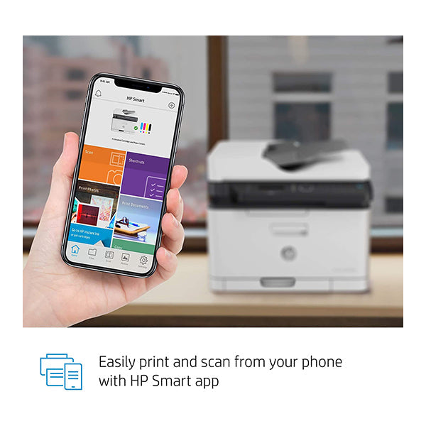 HP Color Laser 179fnw Wireless All in One Laser Printer with Mobile Printing & Built-in Ethernet, Works with Alexa, 4ZB97A