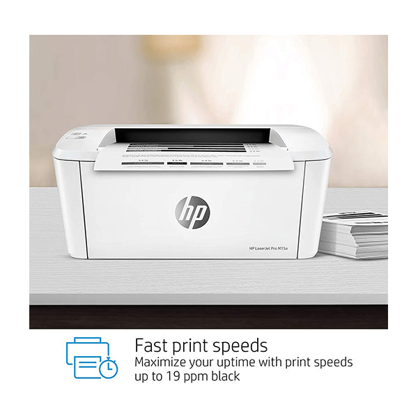 HP Laserjet Pro M15a World's Smallest Black-and-White Monochrome Laser Printer, Works with Alexa, W2G50A