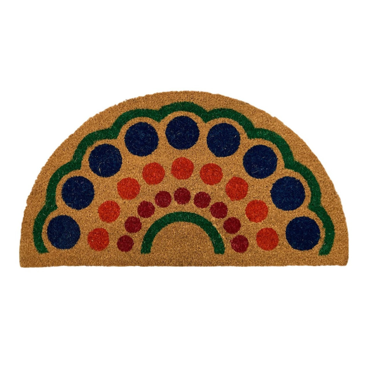 Coco mat half round with PVC backing 75x45 cm