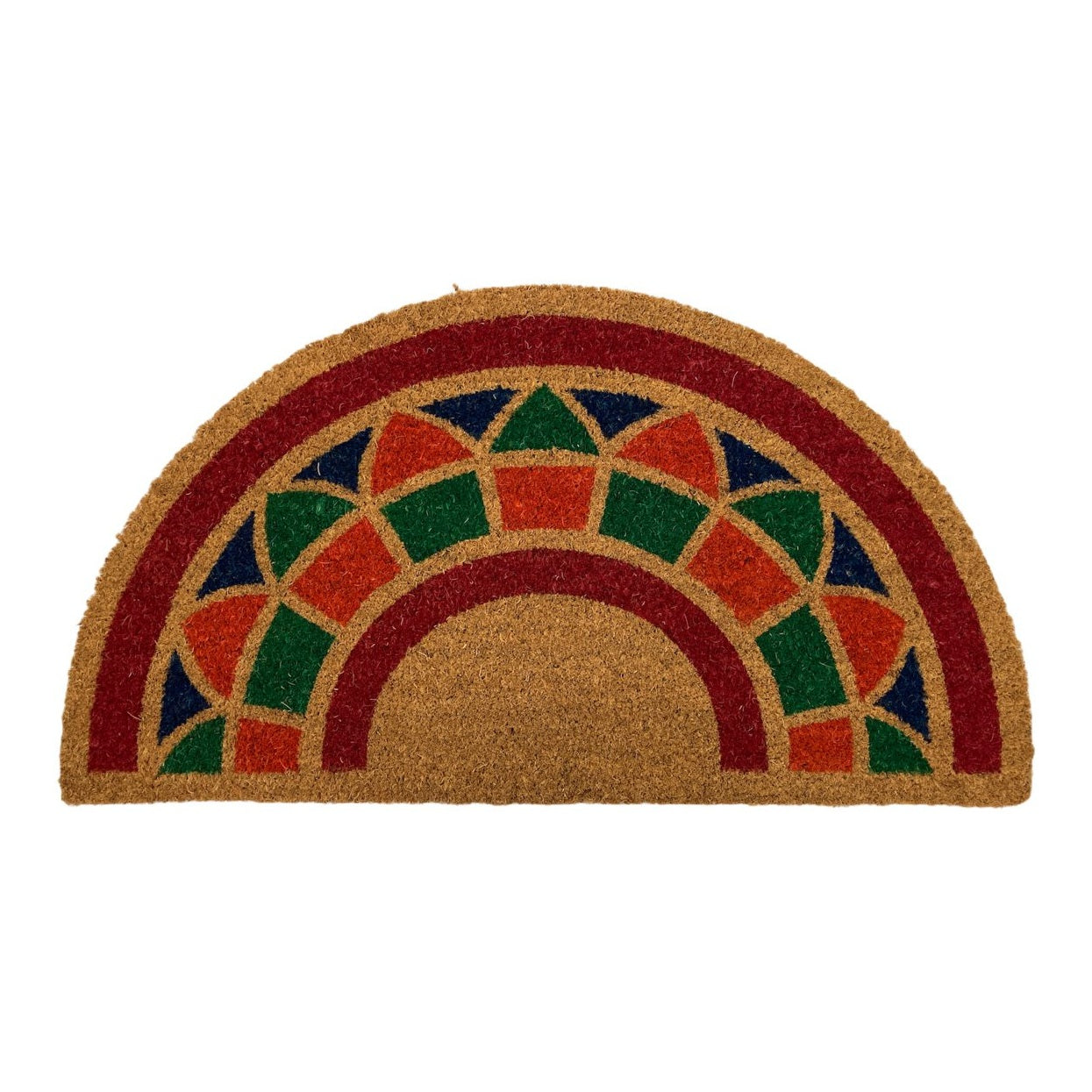 Coco mat half round with PVC backing 75x45 cm