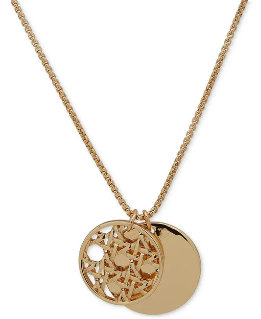 Anne Klein Women's Gold Tone Lattice Disc 36" Beaded Necklace | Anne Klein In Lebanon