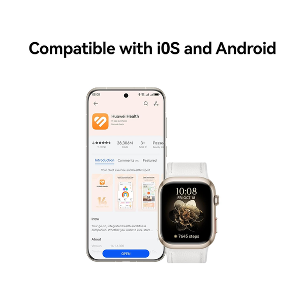 Huawei Watch D2, Smartwatch for Men Women Ambulatory Blood Pressure Monitoring, ECG, Sleep Breathing Awareness, Medically Certified, SpO2, iOS& Android, up to 6 Days Battery Life, Bluetooth Calling
