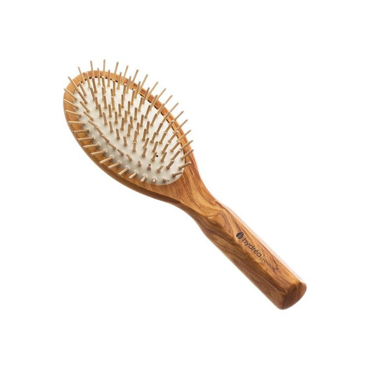 Hydrea London Luxe Olive Wood Hair Brush Travel Detangle