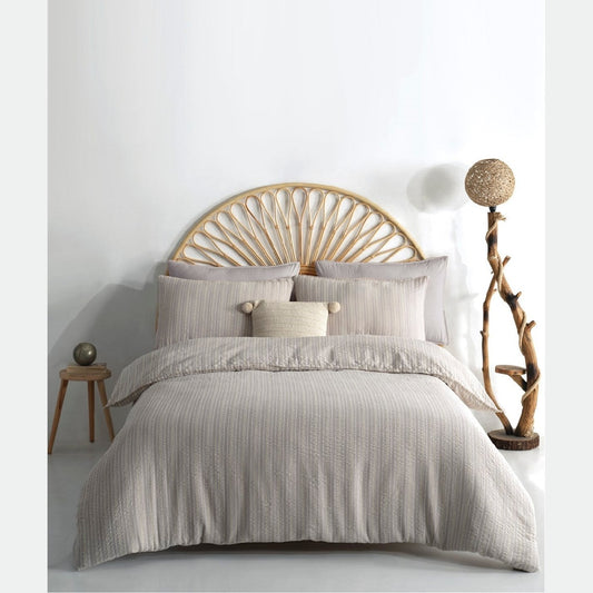 Hygge Vintage Duvet Cover Set - Opal Grey DOUBLE SIZE