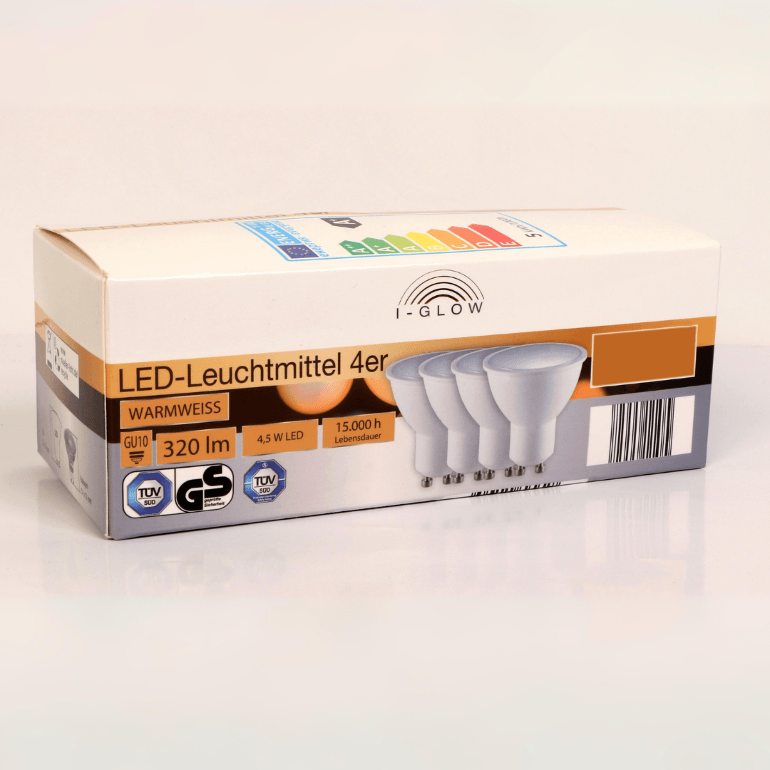 I-GLOW LED BULBS GU10 4.5W SET OF 4 (220-240V)