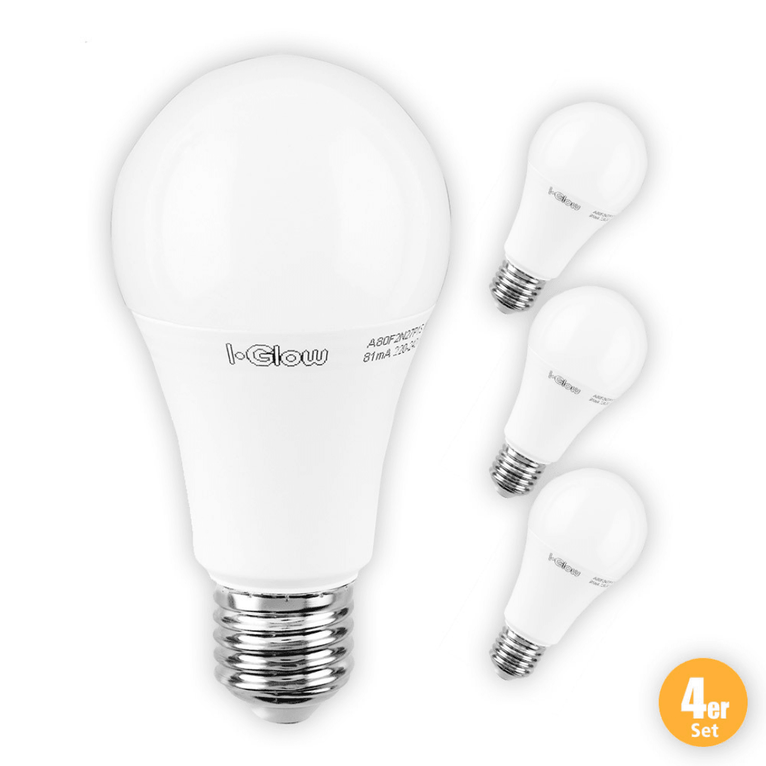 I-Glow Super Premium LED Light Bulbs E27 6W=40W Set of 4