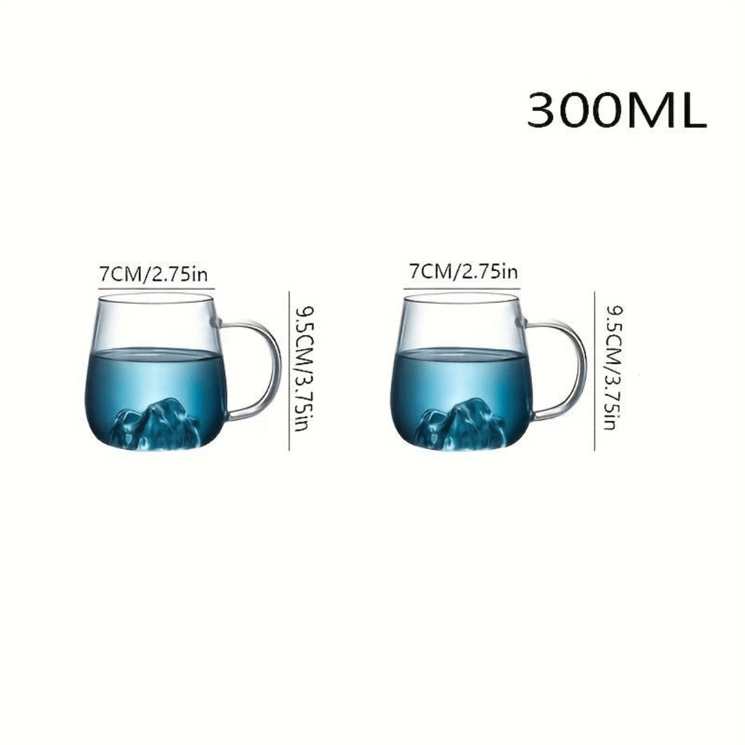 Ice Mountain Premium Quality 1800ml Glass Jug with 2x 300ml Cups for Hot/Cold Drinks