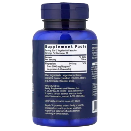 Life Extension Neuro-Mag® Magnesium L-Threonate – 90 Vegetarian Capsules | Brain, Memory & Cognitive Support