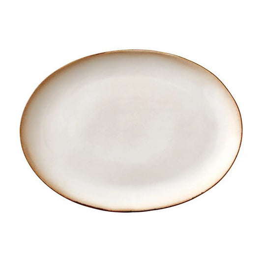 Bitz Living Stoneware Dish 34x45cm Grey, Cream