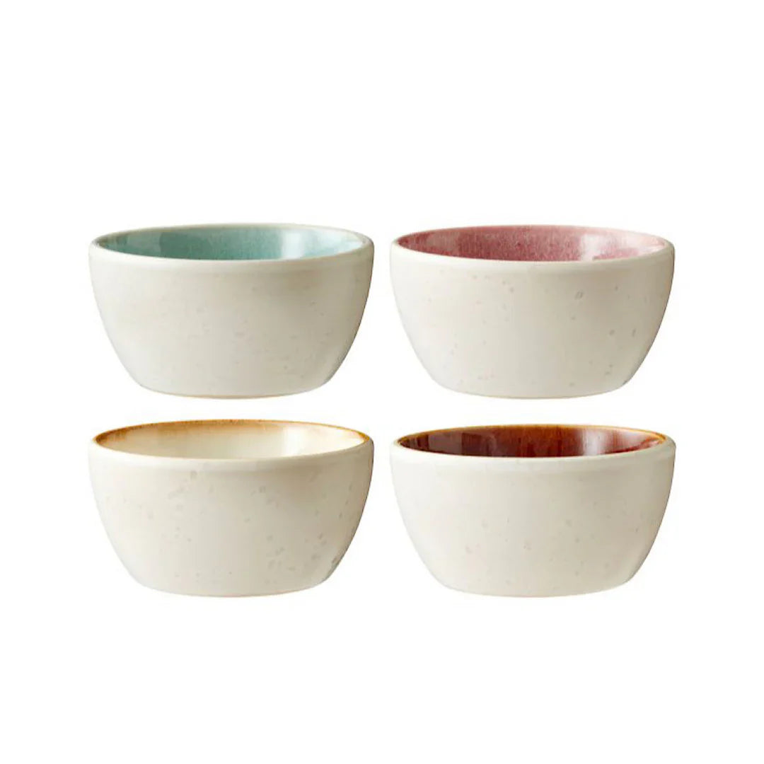 Bitz Living Stoneware Bowl 10 cm 4 Pcs Off-White, Multicolored