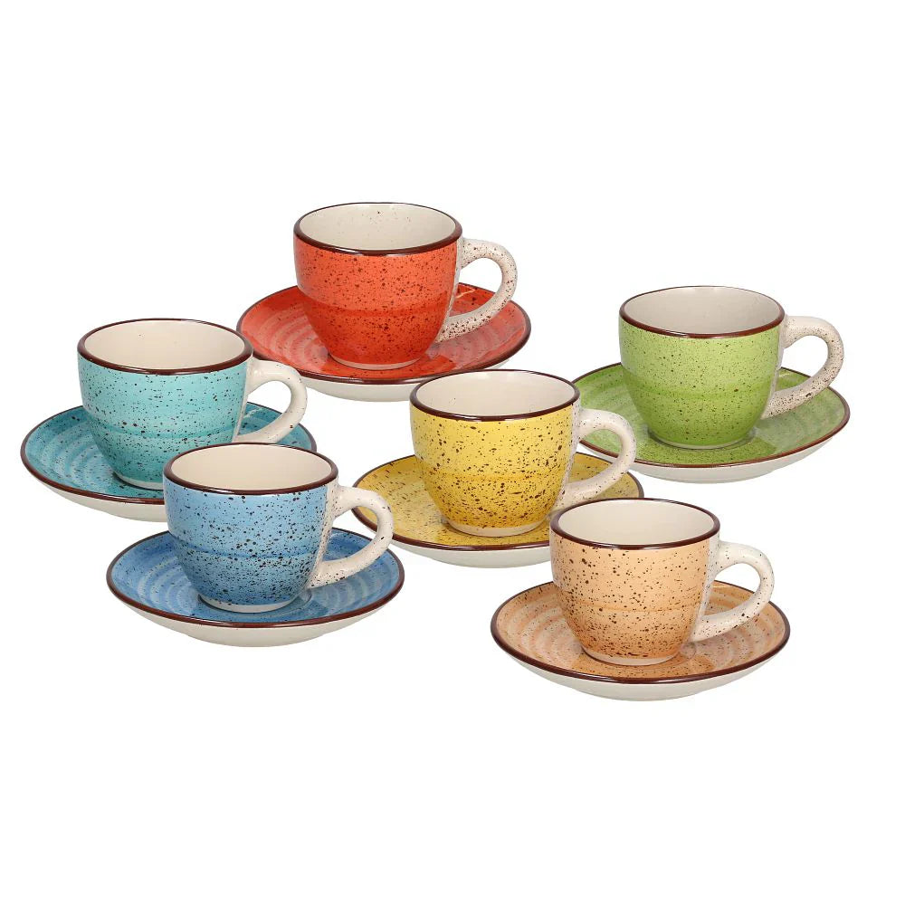 Tognana Art & Pepper Multicolor Pack 6pcs Coffee Cups with Saucer
