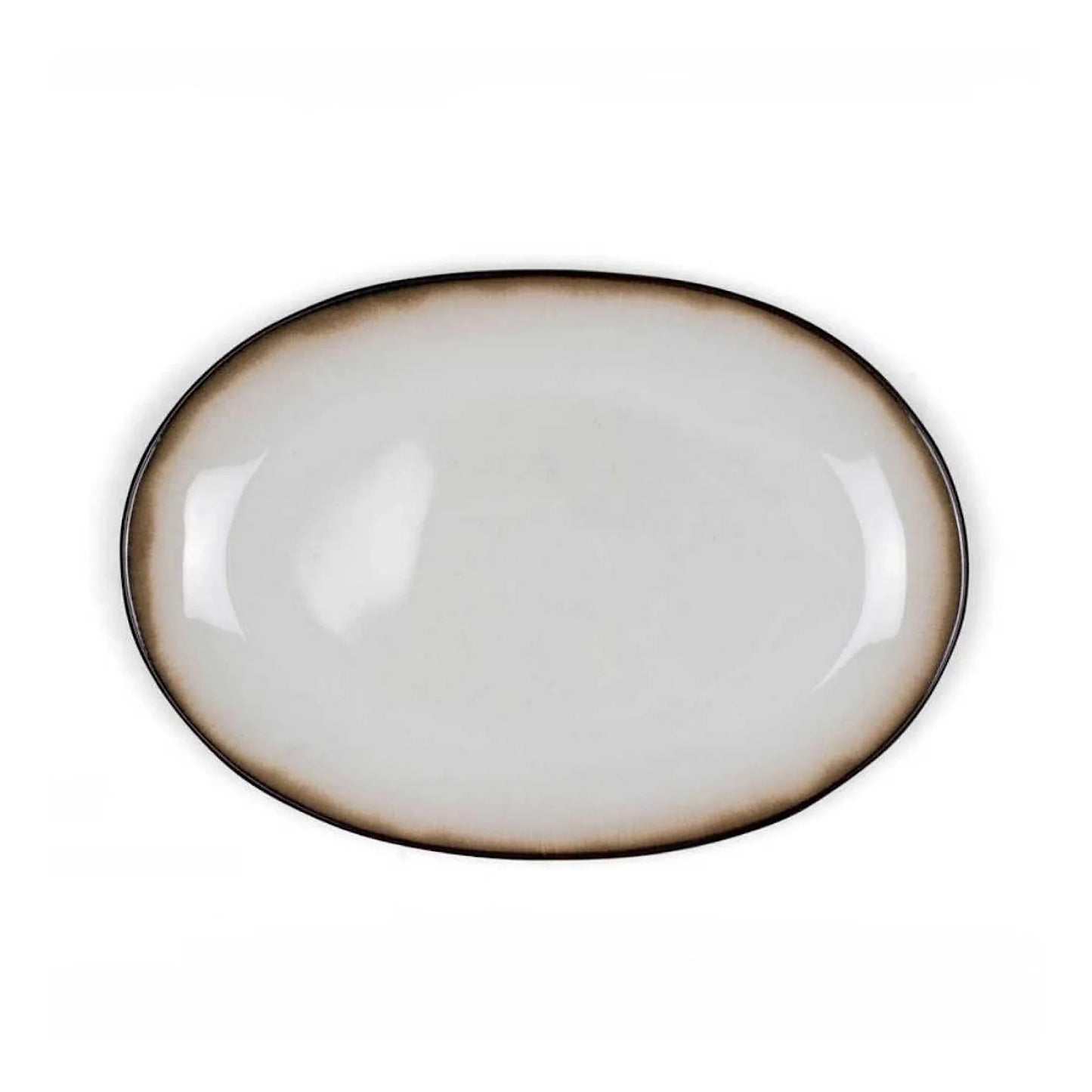 Bitz Living Stoneware Dish 25x36cm Black Cream