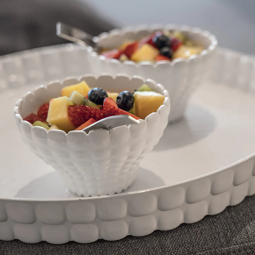 Guzzini Round tray Milk white