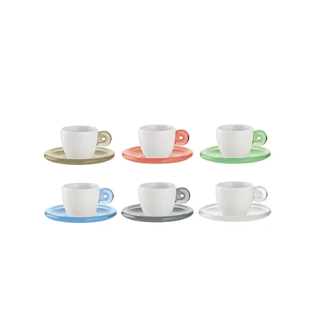 Guzzini Set 6 Espresso Cups With Saucers Gocce