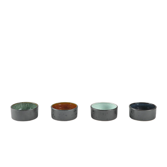 Bitz Living Stoneware Mini Bowl 7.5 cm 4 Pcs Black/Dark